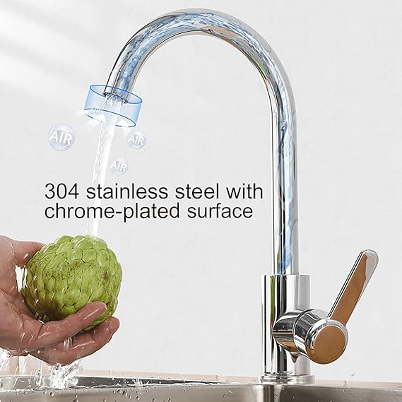 Baterie bucatarie, monocomanda, cartus ceramic, inox H2O Harmony32 [2]