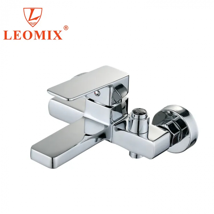 Baterie cada cu furtun si para Leomix, monocomanda, cartus ceramic, alama 41024 [1]