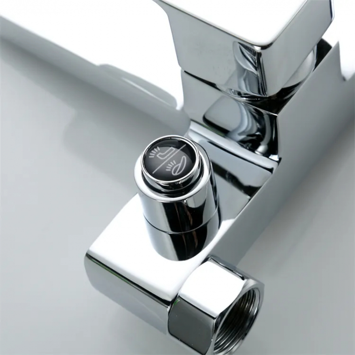 Baterie cada cu furtun si para Leomix, monocomanda, cartus ceramic, alama 41024 [3]