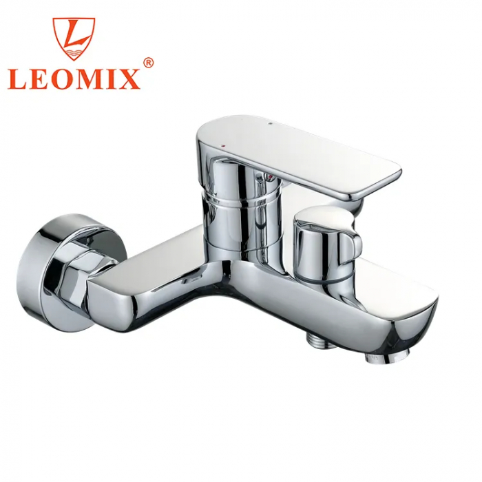 Baterie cada cu furtun si para Leomix, monocomanda, cartus ceramic, alama 41027 [1]