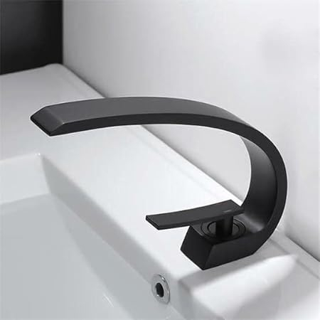Baterie lavoar monocomanda, lebada , alama, negru mat Swan FL1507 [1]