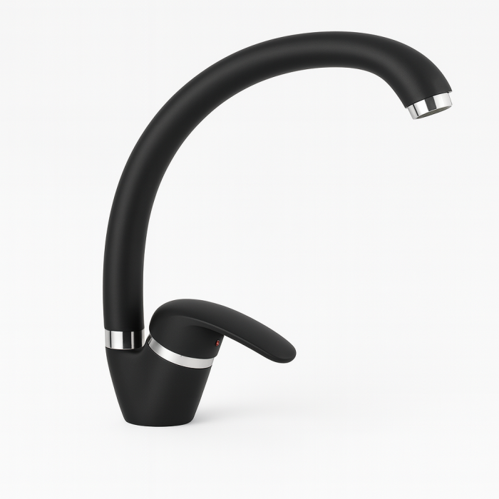 Baterie monocomandă pentru chiuvetă/bucătărie – finisaj negru mat - Italomix 25511 [1]