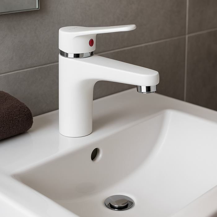 Baterie monocomandă pentru lavoar – finisaj alb mat - Italomix 25513 [1]