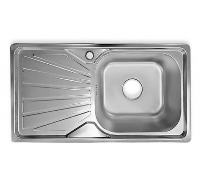 Chiuveta bucatarie pentru masca, finisaj satinat, cuva dreapta, 80x50cm, Inox 0,8mm sifon preaplin [1]