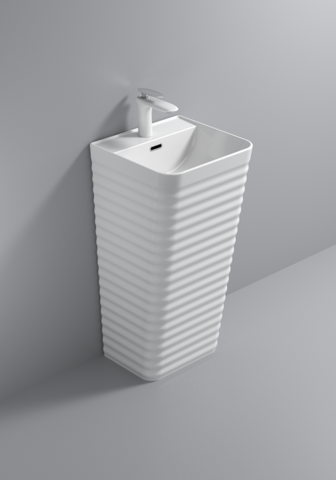 Lavoar stativ freestanding, alb lucios, 42 x 40 x 84 cm P3179 [1]
