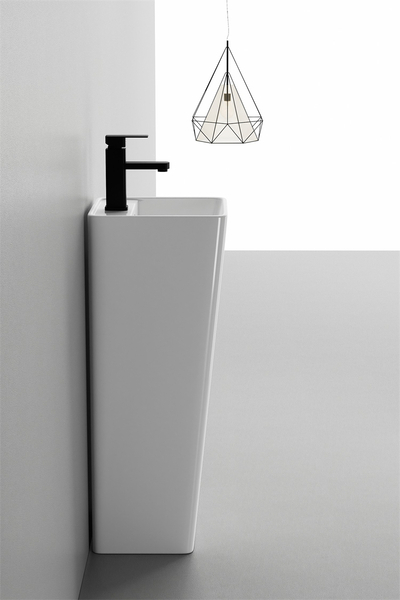 Lavoar stativ, freestanding, alb lucios, ceramica sanitara, 36 x 33 x 83 cm, gaura baterie P3213 [2]