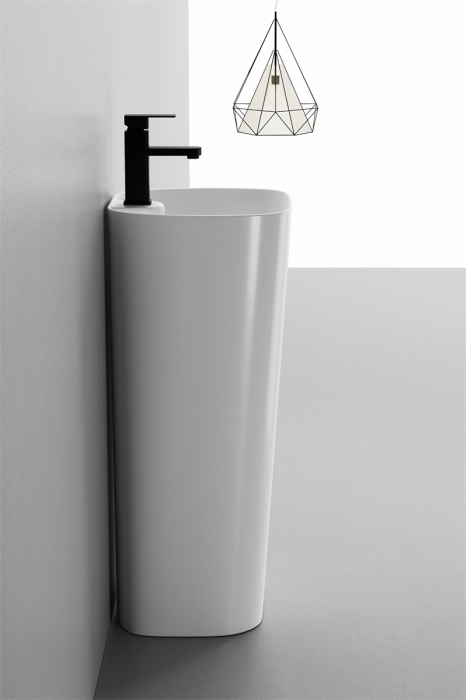 Lavoar stativ, freestanding, alb lucios, ceramica sanitara, 46 x 38 x 84 cm P3214 [2]