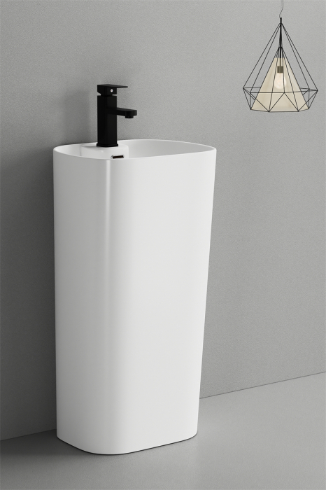 Lavoar stativ, freestanding, alb lucios, ceramica sanitara, 46 x 38 x 84 cm P3214 [1]