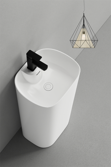 Lavoar stativ, freestanding, alb lucios, ceramica sanitara, 46 x 38 x 84 cm P3214 [3]