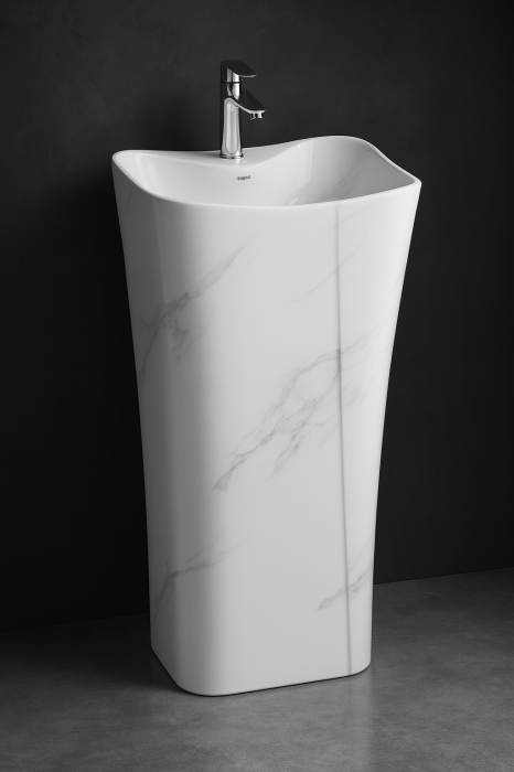 Lavoar stativ freestanding, ceramică sanitară, finisaj marmură - 46 x 36 x 85 cm P3202UG [1]