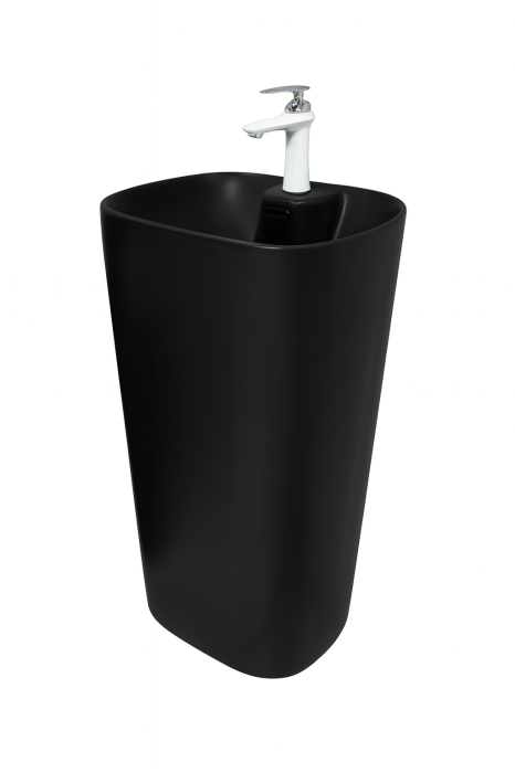 Lavoar stativ freestanding, ceramică sanitară, finisaj negru mat  46 x 38 x 84 cm P3214M5 [1]