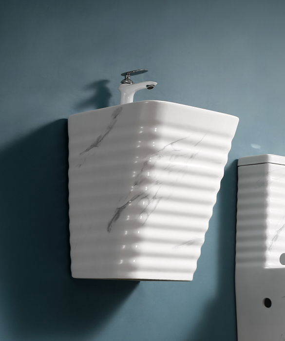 Lavoar suspendat, alb glazurat, ceramica sanitara, 40 x 38 x 51 cm P179UG [3]