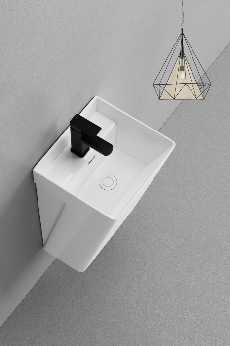 Lavoar suspendat, alb lucios, ceramica sanitara, 38 x 34 x 60 cm P112 [3]