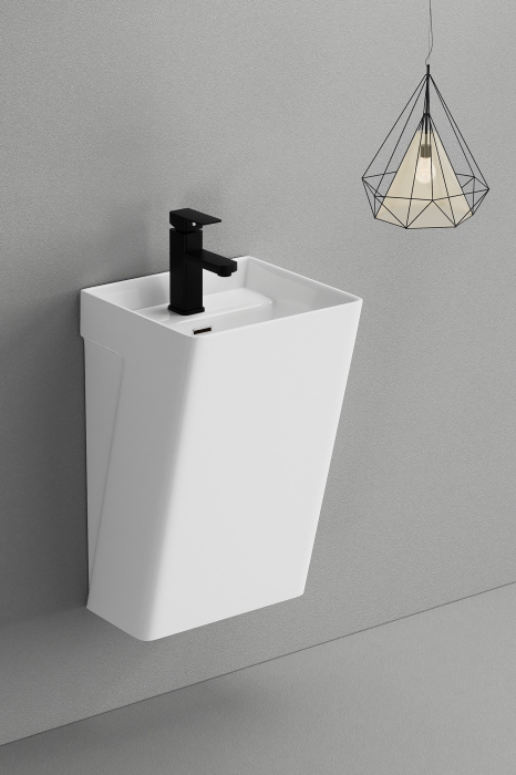 Lavoar suspendat, alb lucios, ceramica sanitara, 38 x 34 x 60 cm P112 [1]