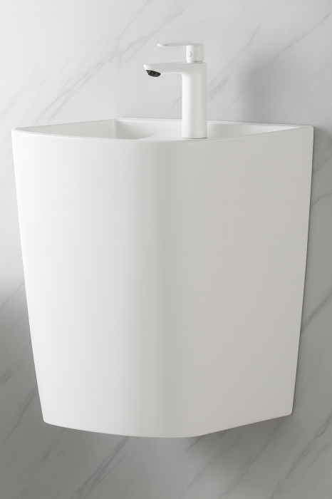 Lavoar suspendat, alb lucios, ceramica sanitara, 40 x 38 x 45 cm, gaura baterie P124 [3]