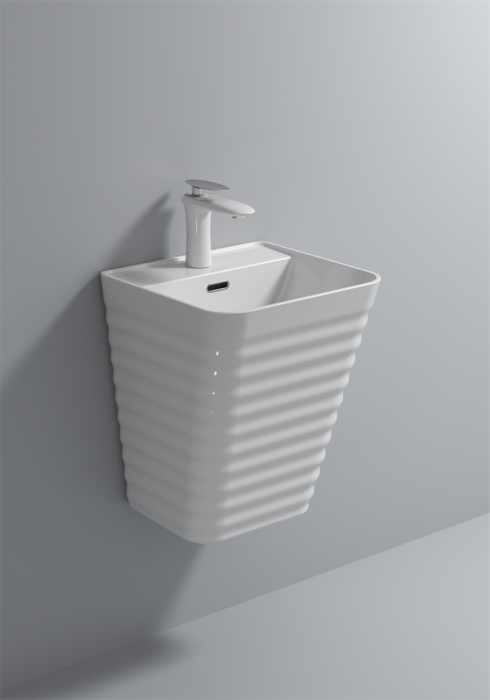 Lavoar suspendat, alb lucios, ceramica sanitara, 40 x 38 x 51 cm, gaura baterie P179 [1]