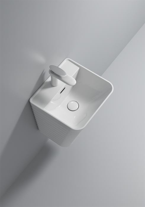 Lavoar suspendat, alb lucios, ceramica sanitara, 40 x 38 x 51 cm, gaura baterie P179 [3]