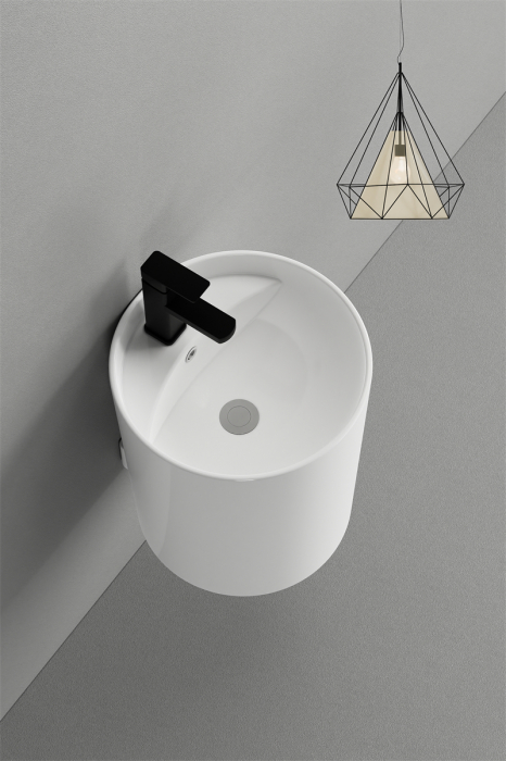 Lavoar Suspendat Rotund, Alb Lucios, Ceramică Sanitară  –  40 x 40 x 45 cm P125 [3]