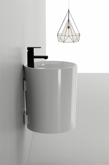Lavoar Suspendat Rotund, Alb Lucios, Ceramică Sanitară  –  40 x 40 x 45 cm P125 [2]