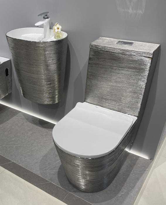 Lavoar suspendat, ceramică sanitară, finisaj argintiu 45 x 35 x 50 cm - P123EDS [5]