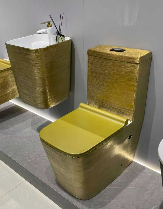 Lavoar suspendat, ceramică sanitară, finisaj auriu 40 x 38 x 48 cm - P131EDG [5]