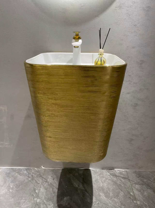 Lavoar suspendat, ceramică sanitară, finisaj auriu 40 x 38 x 48 cm - P131EDG [2]