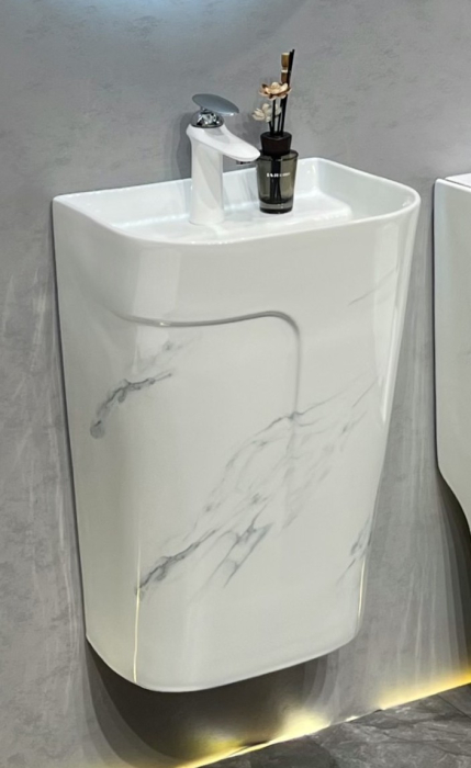 Lavoar suspendat, ceramica sanitara, finisaj marmura  41 x 34 x 62 cm P130UG [1]