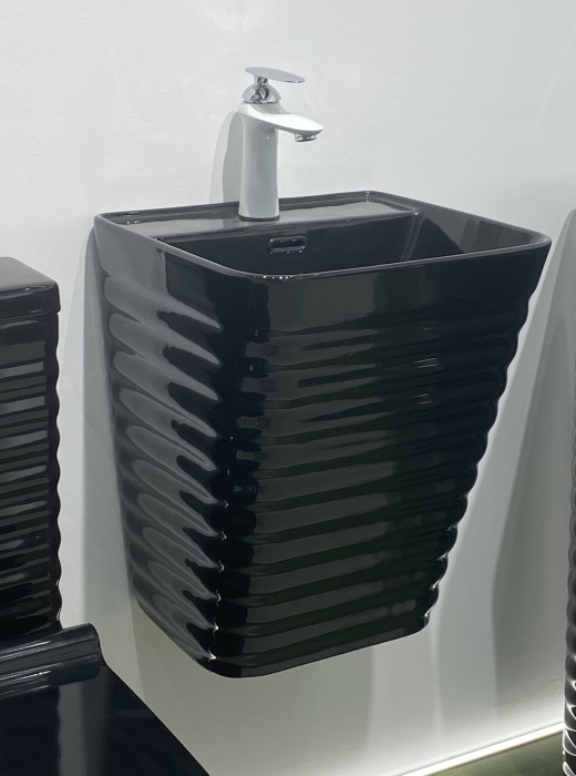 Lavoar suspendat, negru lucios, ceramica sanitara, 40 x 38 x 51 cm P179B [3]