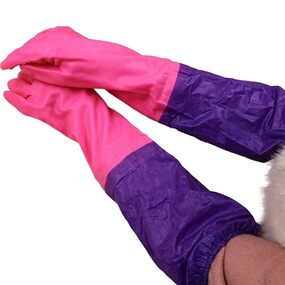 Manusi unisex reutilizabile din latex, uz casnic, utile pentru curățarea bucătăriei, spălatul ustensilelor, lucrările de grădinărit. [1]