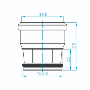Mufa adaptor PP, pentru imbinare tevi scurgere, D 110 - 110 mm CRPAA00 [2]