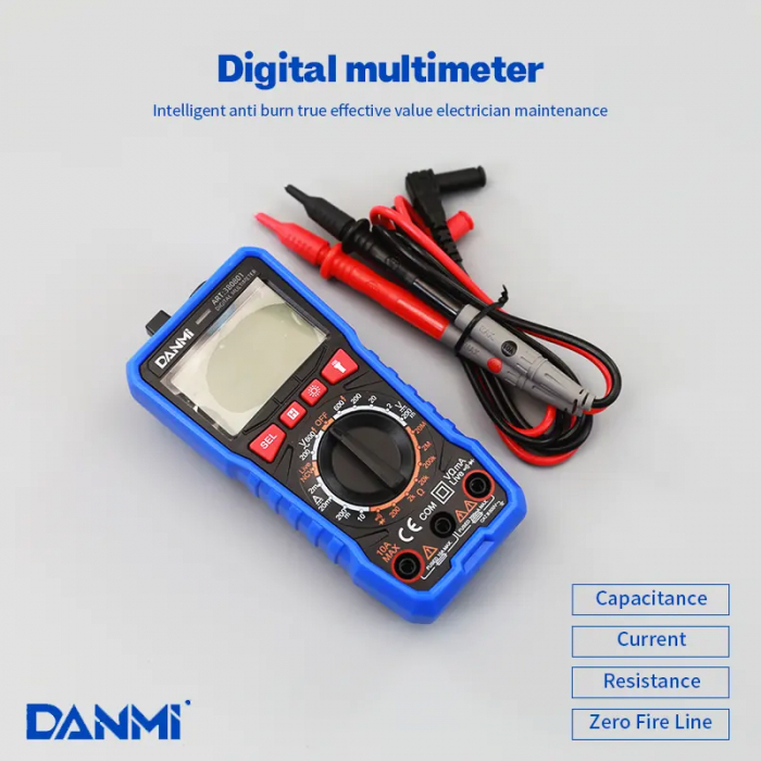 Multimetru digital, afisaj LCD, tester diode/baterii/continuitate, oprire automata, baterii incluse DANMI 380801 [6]