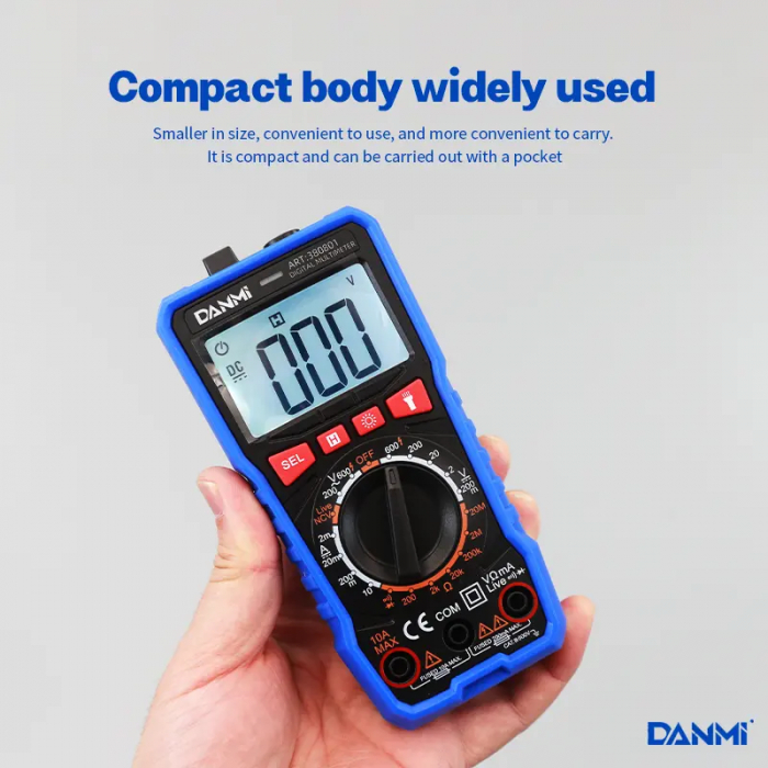 Multimetru digital, afisaj LCD, tester diode/baterii/continuitate, oprire automata, baterii incluse DANMI 380801 [3]