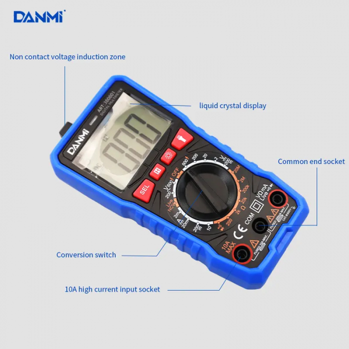 Multimetru digital, afisaj LCD, tester diode/baterii/continuitate, oprire automata, baterii incluse DANMI 380801 [2]