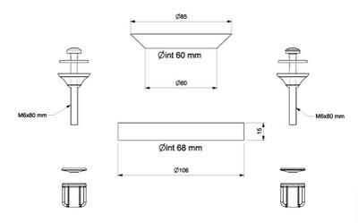 Pachet garnituri pentru rezervoare wc din ceramica, universal PAC3 [2]