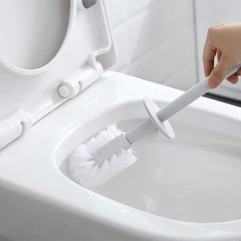 Perie pentru toaleta, cu bol, din plastic, alb [2]