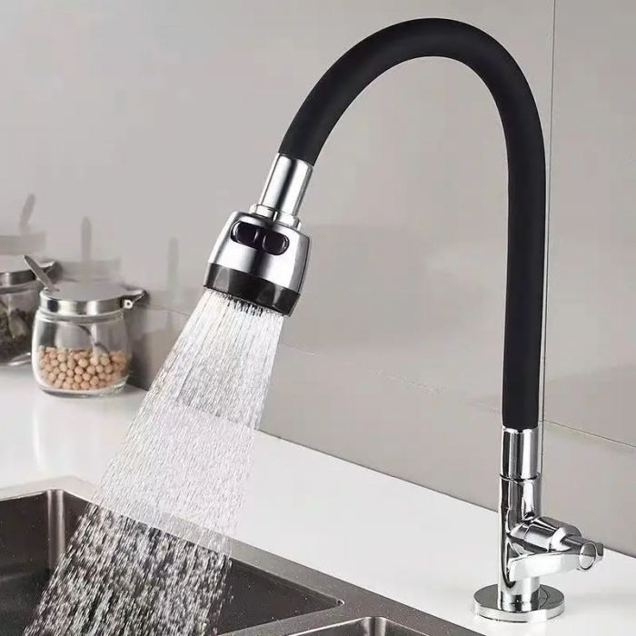 Pipa baterie lebada flexibila, perlator cu 2 functii, silicon, 49 cm [1]