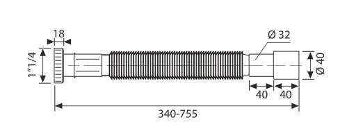 Racord extensibil iesire Ø32-40 piulita plastic 1”1/4 Eurociere 8056 [2]