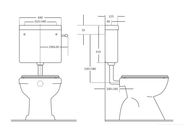 Rezervor WC semi - inaltime Eurociere Beta Expert, 6 L [2]