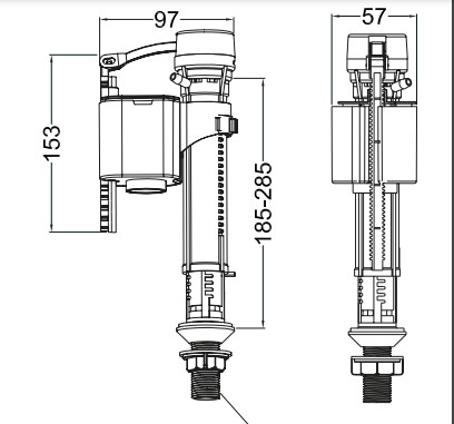 Robinet flotor cu alimentare verticală 1/2” din plastic Eurociere [2]