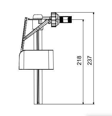Robinet flotor universal Blue Rambo, alimentare laterala 3/8" din alama cromata Eurociere 1520 [2]