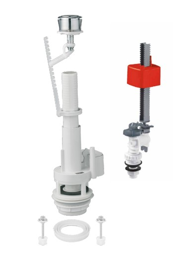 Set mecanism evacuare apa wc cu buton unic si flotor vertical 3/8” Eurociere 1403 [1]