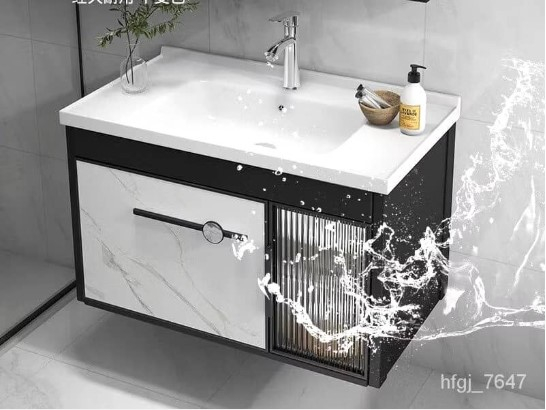Set Mobilier Aluminiu 80CM cu lavoar si oglinda LED GGS47 [5]