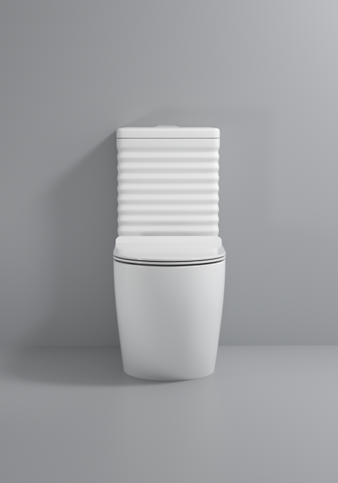 Set vas wc cu capac slim, montare pe podea, rimless, evacuare laterala,  68 x 37 x 80 cm T2127 [3]