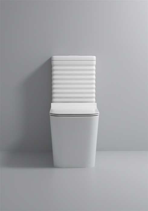 Set vas wc cu capac slim, montare pe podea, rimless, evacuare laterala, alb 64 x 36 x 80 T2079 [2]