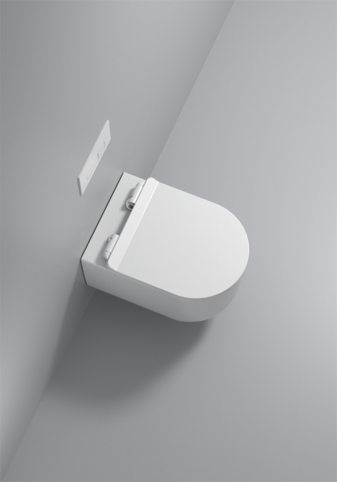 Vas wc suspendat si capac, rimless, ceramica sanitara, alb, 53 x 36 x 34 cm T3125 [4]