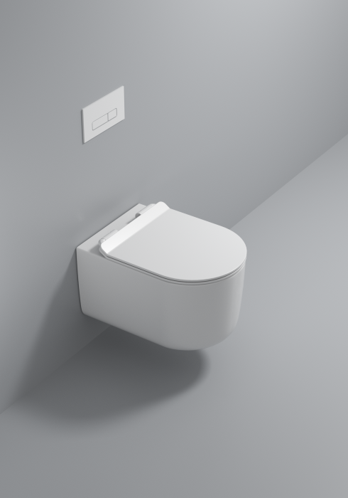 Vas wc suspendat si capac, rimless, ceramica sanitara, alb, 53 x 36 x 34 cm T3125 [2]