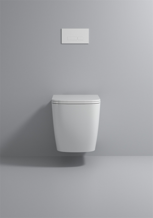 Vas wc suspendat si capac, rimless, ceramica sanitara, alb, 53 x 36 x 36 cm T3214 [2]