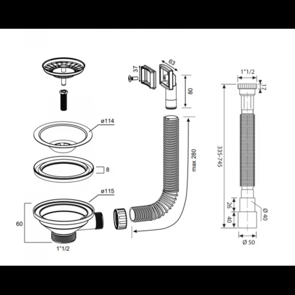 Sifon cu preaplin pentru chiuveta inox TempoLine [3]