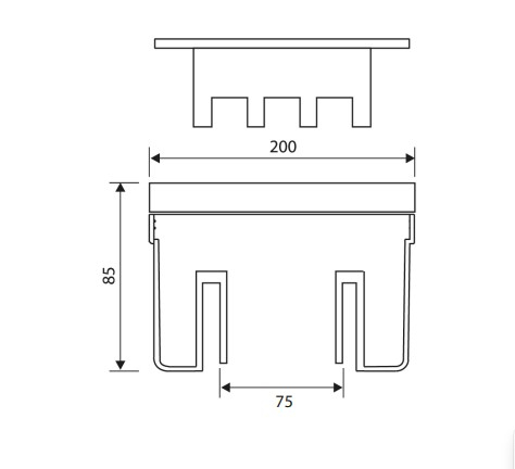 Sifon pardoseala 200 x 200 mm iesire verticala Ø75 Eurociere [2]