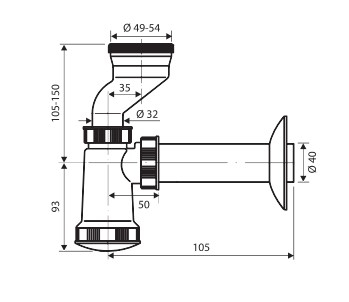Sifon pisoar Ø40 Eurociere A50550 [2]